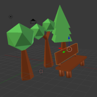 Small Low Poly Tree With Bench 3D Printing 136189