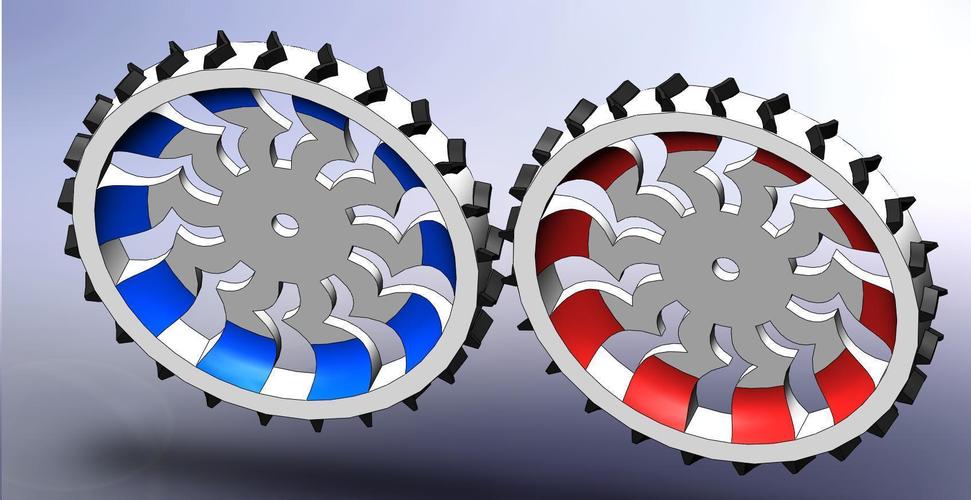 Pair L/R Rover Wheels 3D Print 136280 Pair L/R Rover Wheels 3D Print 136280