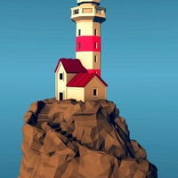 Small Lighthouse on a rock, low-poly edition 3D Printing 136322