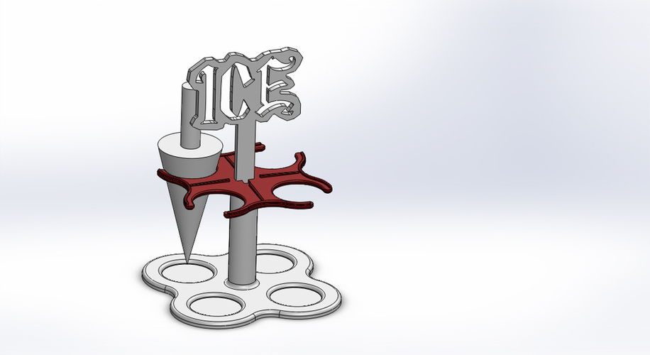 Ice cream roller and holder 3D Print 136650 Ice cream roller and holder 3D Print 136650