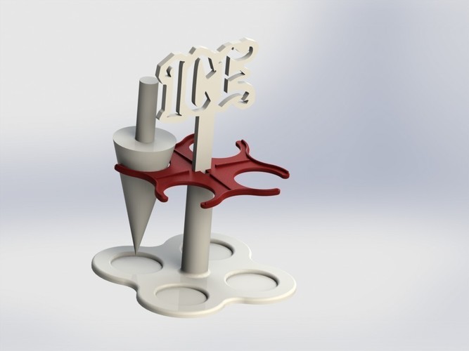 Ice cream roller and holder 3D Print 136653 Ice cream roller and holder 3D Print 136653