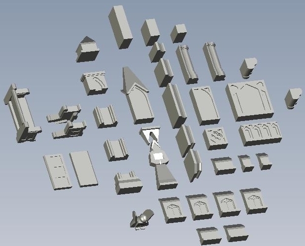 Gothic Panel Accessories 3D Print 136671 Gothic Panel Accessories 3D Print 136671