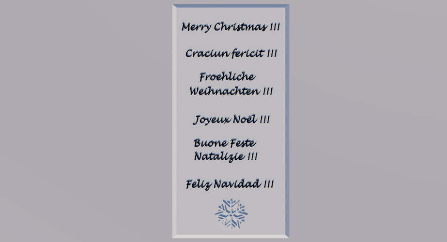 Multilingual Christmas Placca 3D Print 137213