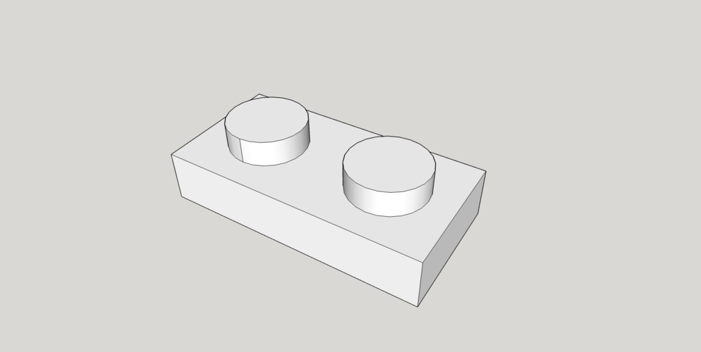 LEGO Brick-1X2-S 3D Print 137234 LEGO Brick-1X2-S 3D Print 137234