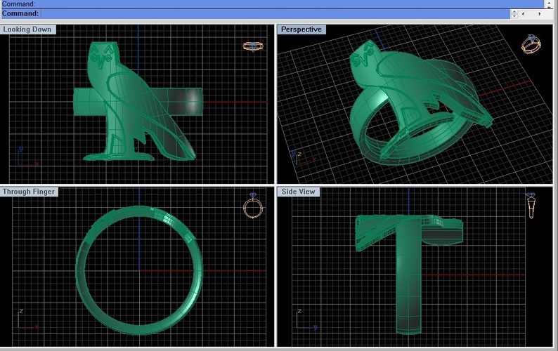 OVO Ring/Ancient Egyptian Symbol OWL Fashion Ring 3D Print 137315