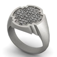 Small Celtic Cross Signet Ring 3D Printing 137321