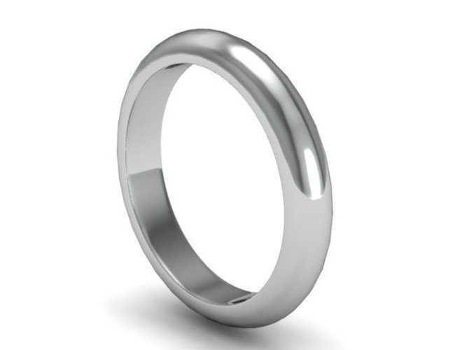 Plain Band Wedding Ring 3D Print 137328