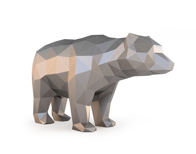 Low Poly Bear 3D Print 137400