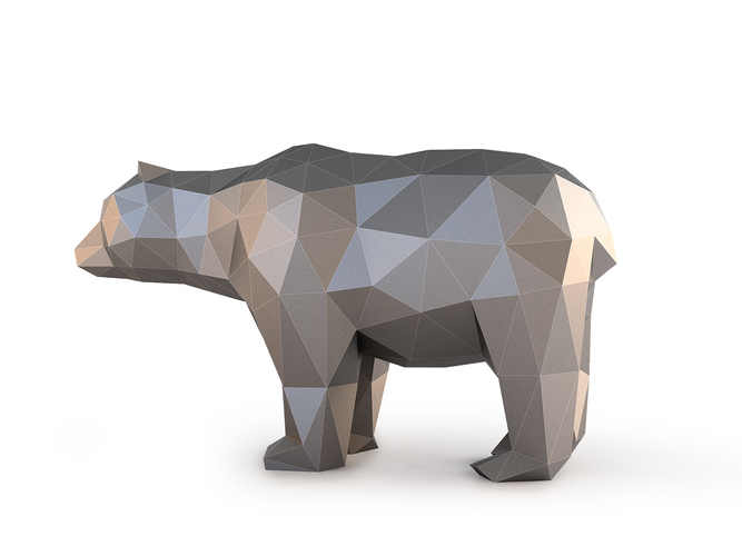 Low Poly Bear 3D Print 137403