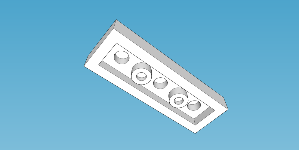LEGO Brick-1X3-S 3D Print 137453 LEGO Brick-1X3-S 3D Print 137453