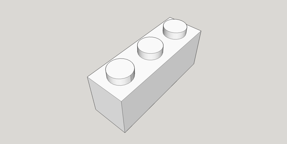 LEGO Brick-1X3-L 3D Print 137456 LEGO Brick-1X3-L 3D Print 137456