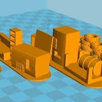 Small 4 Barricades Post Apo, Set 1 - Wargame scenery 3D Printing 137462