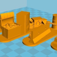Small 4 Barricades Post Apo, Set 2 - Wargame scenery  3D Printing 137463