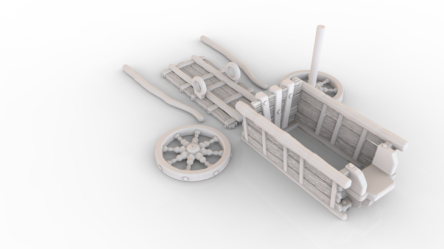HG3D Adventurers Cart - 28mm 3D Print 137624 HG3D Adventurers Cart - 28mm 3D Print 137624