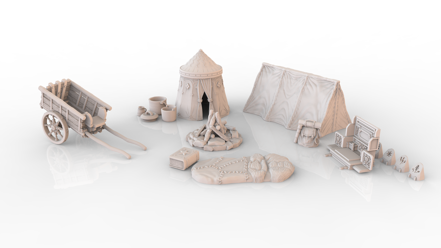 HG3D Adventurers 'Long Rest' Pack - 28mm 3D Print 137631 HG3D Adventurers 'Long Rest' Pack - 28mm 3D Print 137631