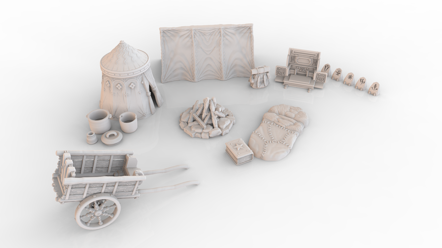 HG3D Adventurers 'Long Rest' Pack - 28mm 3D Print 137632 HG3D Adventurers 'Long Rest' Pack - 28mm 3D Print 137632