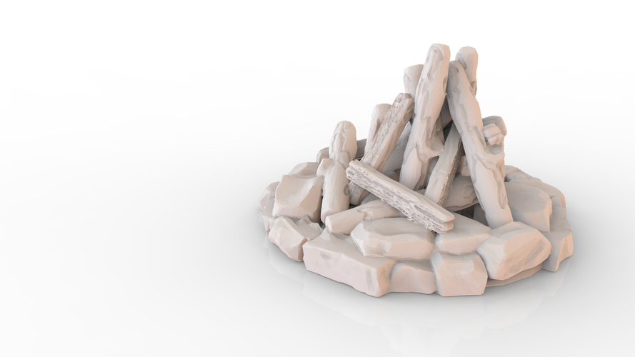 HG3D Adventurers Campfire - 28mm 3D Print 137634 HG3D Adventurers Campfire - 28mm 3D Print 137634