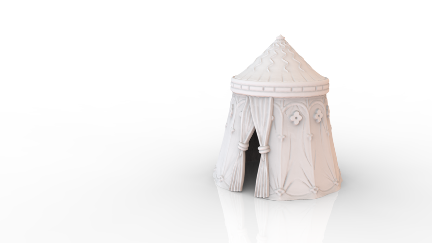 HG3D Adventurers Tourney Tent - 28mm 3D Print 137643 HG3D Adventurers Tourney Tent - 28mm 3D Print 137643