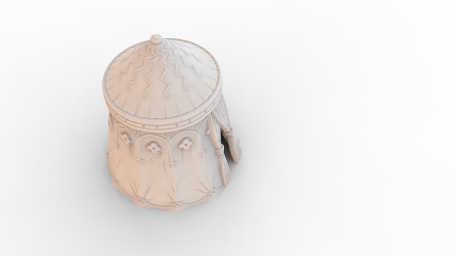 HG3D Adventurers Tourney Tent - 28mm 3D Print 137645 HG3D Adventurers Tourney Tent - 28mm 3D Print 137645