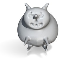Small sitting fat cat 3D Printing 13771