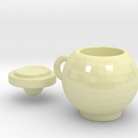 Small Round mug with lid 3D Printing 13796