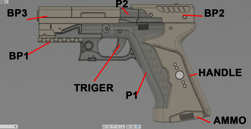Ghost in the shell -Major termoptic pistol 3D Print 138420