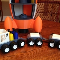 Small BENJAMIN'S LUNAR ROVER WITH TRAILERS AND ASTRONAUTS 3D Printing 139023
