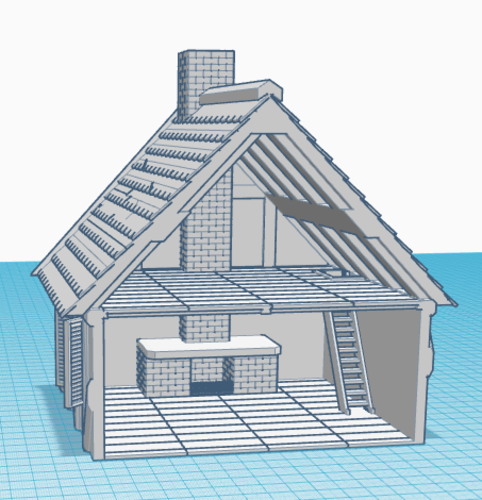 Simple Old House (Small Sized) 3D Print 139083