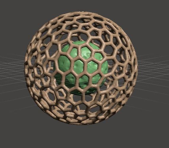 lunar Sphere inside bucky ball 3D Print 139325