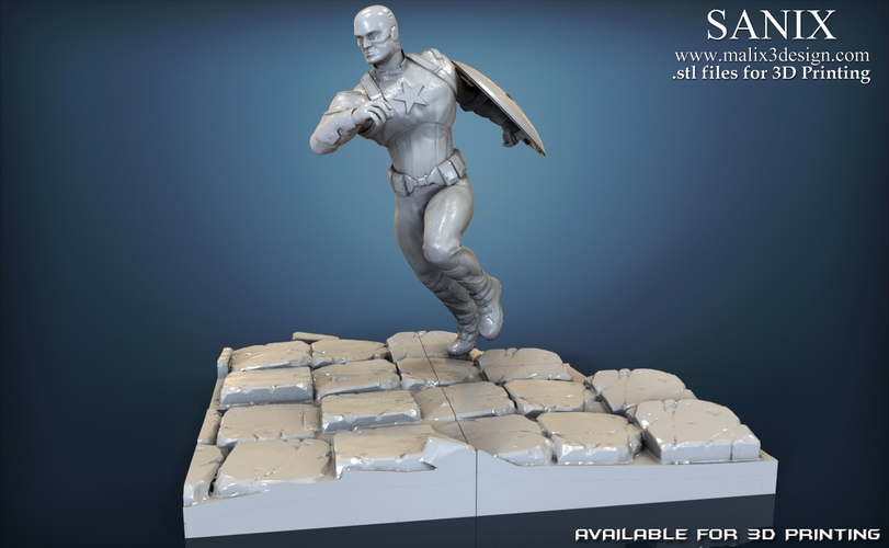 Avengers scene - Captain America 3D Printable Model  3D Print 139343