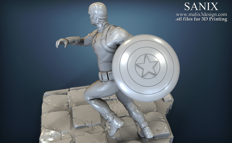 Avengers scene - Captain America 3D Printable Model  3D Print 139351