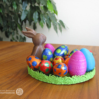 Small Easternest with Easter Bunny and Eggs 3D Printing 139374