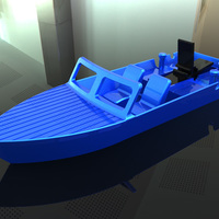 Small Rubber Band Speed Boat 3D Printing 139419