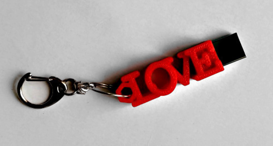 LOVE shaped usb flash drive case 3D Print 140062
