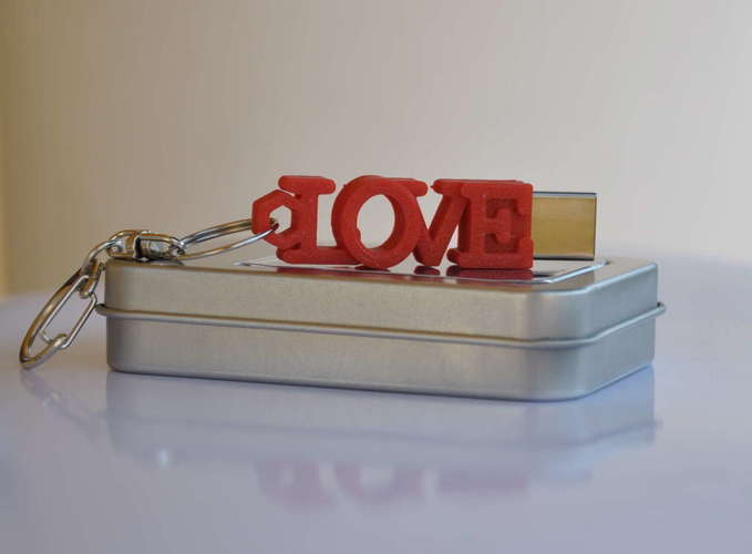 LOVE shaped usb flash drive case 3D Print 140063