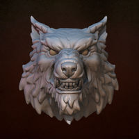 Small Wolf head 3D Printing 140287