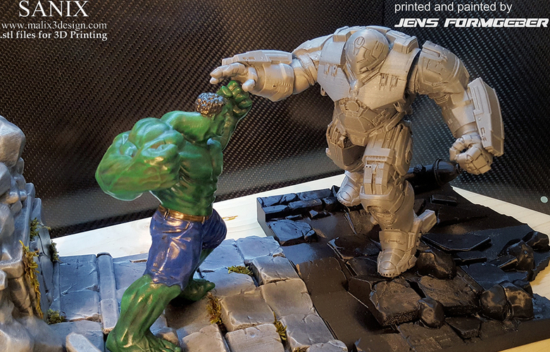 Avengers Scene-Ironman Hulkbuster 3d-printable file  3D Print 140405