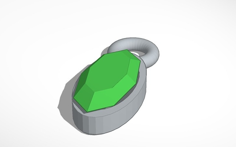 build a realistic gem pendant 2 parts 3D Print 14043