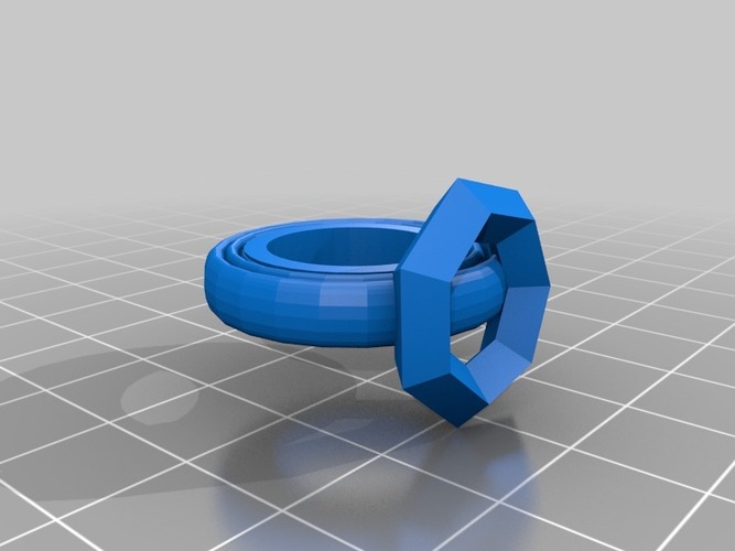 build a ring more realistic ring with gem two parts 3D Print 14063