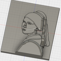 Small The Girl with the Pearl Earring (Vermeer) 3D Printing 140859