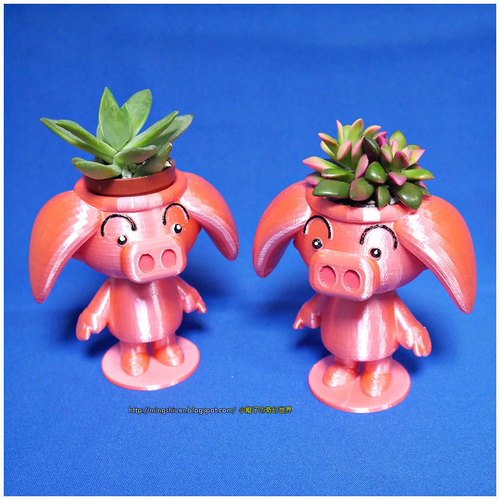  Cute animal - Rose pig potted 3D Print 141174
