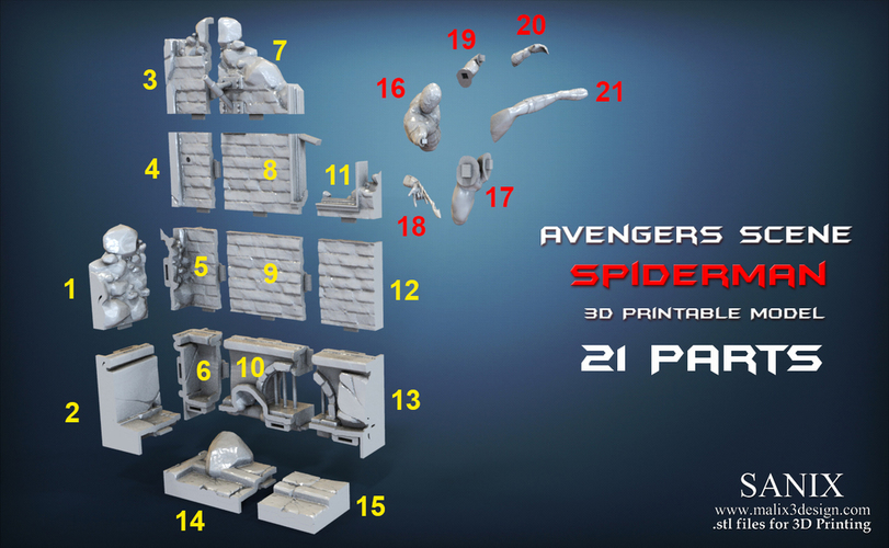 Avengers scene - SPIDERMAN / 3D Printable Model  3D Print 141648