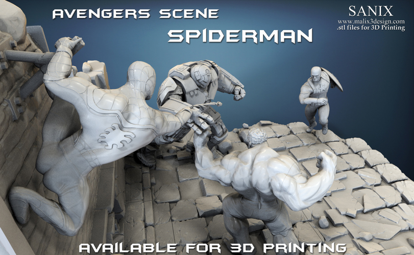 Avengers scene - SPIDERMAN / 3D Printable Model 3D Print 141680