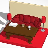 Small lounge room model 3D Printing 14173