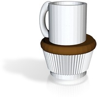Small fullsized coffee cup cake cup all files 3D Printing 14175