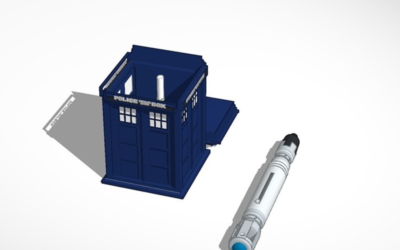 a whovian's dream tardis with console inside and sonic screwdriv 3D Print 14184