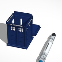 Small a whovian's dream tardis with console inside and sonic screwdriv 3D Printing 14184