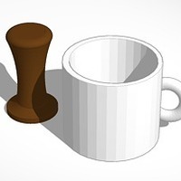 Small mug and coffee tamper 3D Printing 14189