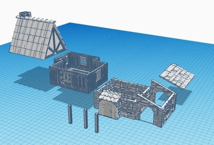 Medieval House 1 , for warhammer or other game - Wargame scenery 3D Print 142209