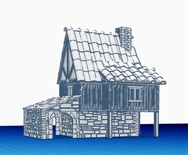 Medieval House 1 , for warhammer or other game - Wargame scenery 3D Print 142210